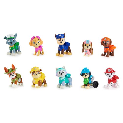 Paw patrol , confezione regalo anniversario 10 anni, personaggi da collezione, 10 cuccioli inclusi, giochi per bambini dai 3 anni in su - 6065255