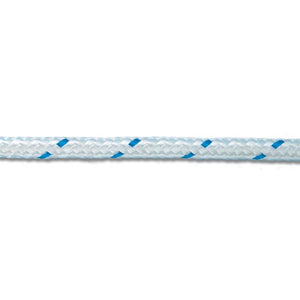 Trem saipam 6 mm treccia in poliestere colore bianco segnale blu 200 metri nautica