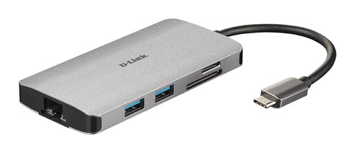 D-link dub-m810 replicatore di porte e docking station per laptop cablato usb 3.2 gen 1 (3.1 gen 1) type-c argento - DLINE000182