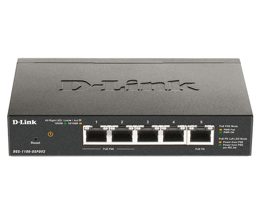 D-link dgs-1100-05pdv2 switch di rete gestito gigabit ethernet (10/100/1000) supporto power over ethernet (poe) nero - 121575