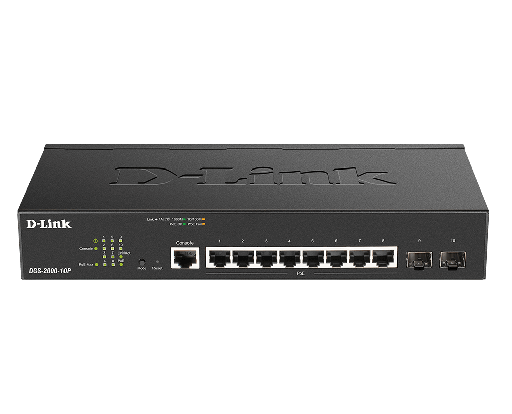 D-link dgs-2000-10p switch di rete gestito l2/l3 gigabit ethernet (10/100/1000) supporto power over ethernet (poe) 1u nero