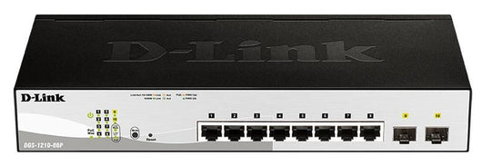 D-link dgs-1210-08p gestito l2 gigabit ethernet (10/100/1000) supporto power over ethernet (poe) nero