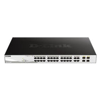 D-link dgs-1210-28mp/e switch di rete gestito l2 gigabit ethernet (10/100/1000) supporto power over ethernet (poe) 1u nero, grigio