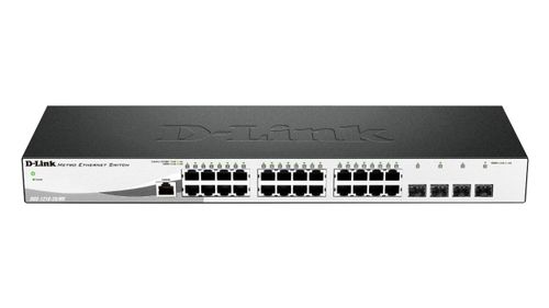 D-link dgs-1210-28/me/e switch di rete gestito l2+ gigabit ethernet (10/100/1000) 1u nero, grigio