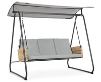 Dondolo 3 Posti da Giardino 210x138x182 cm in Acciaio Easy Grigio