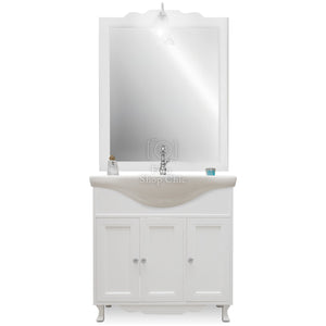 Mobile bagno 85 cm con 3 ante e specchio