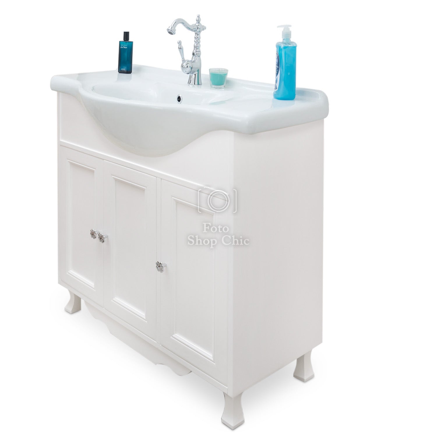 Mobile bagno 85 cm con 3 ante e specchio