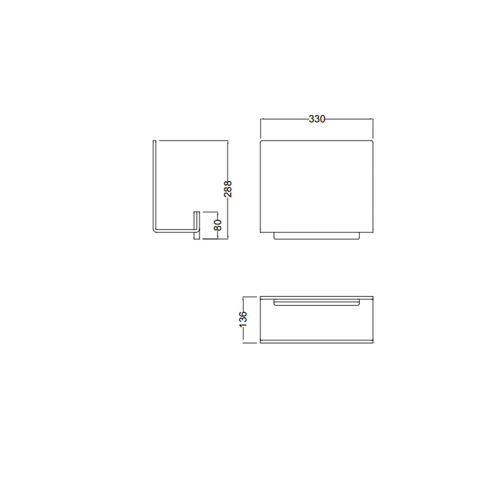 Porta Asciugamani a parete 'Clip Storage' in Plexiglass by Cipi 33 x 26,5 x 13h cm