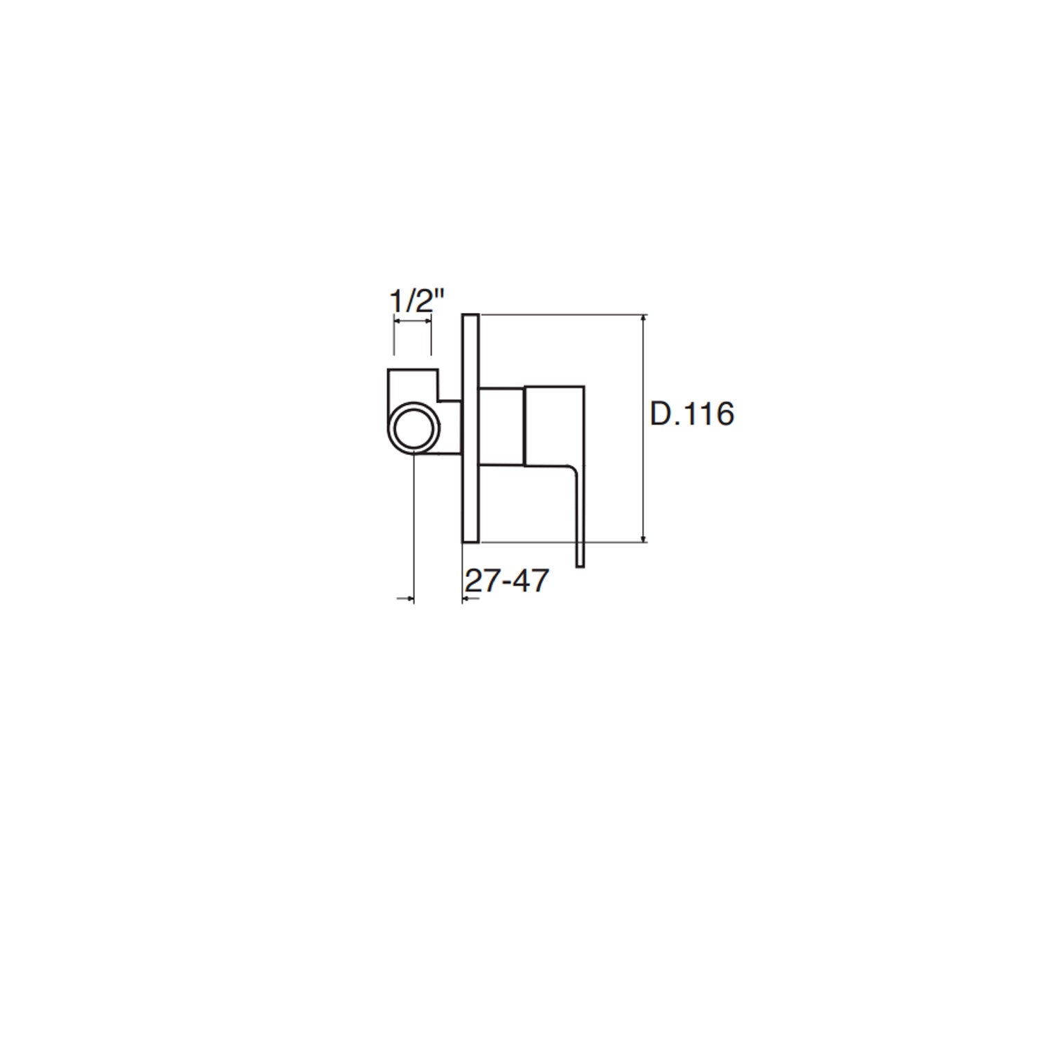 Monocomando incasso doccia in ottone nero opaco serie Winter Keller Taps