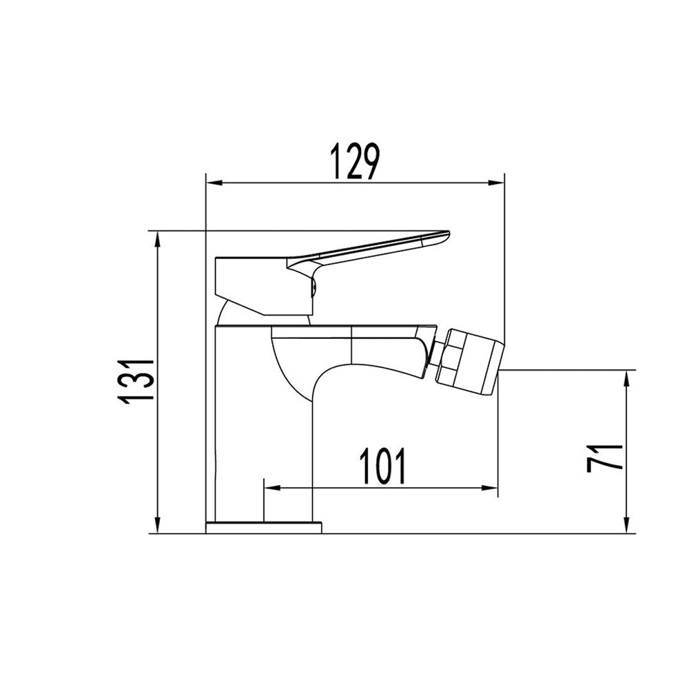 Miscelatore monocomando per bidet, in ottone cromato della serie Rhio by GME - Cromato