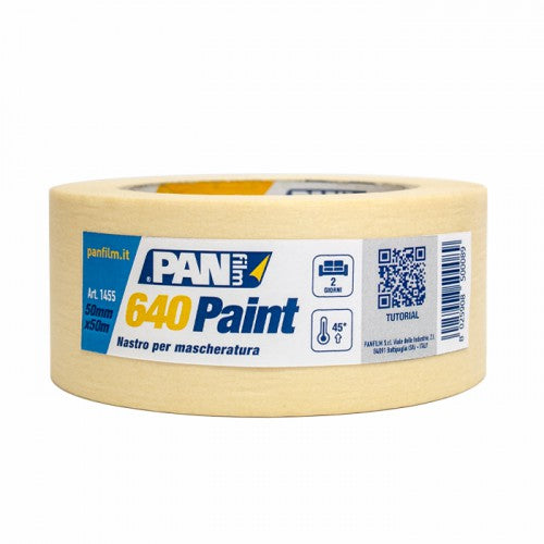 640 PAINT  Nastro in carta semicrespata per mascheratura edile resistente fino a 50Â°.  19x50 mmxmt