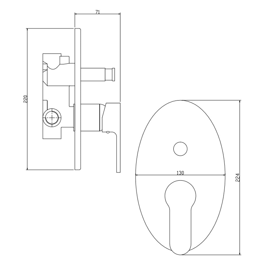 Set miscelatori lavabo, bidet e doccia con deviatore serie Paco color nero opaco