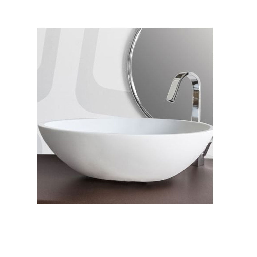 Lavandino da appoggio 'Sodo Basin' in resina cm 53x38x16h by Cipi - Bianco