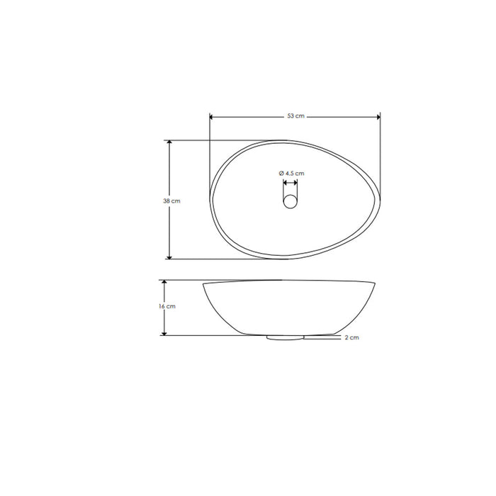 Lavandino da appoggio 'Sodo Basin' in resina cm 53x38x16h by Cipi - Bianco