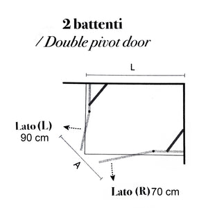 Box doccia apertura a battente angolare cm 70x90 modello Atlas in cristallo temperato mm 8 -LATO DESTRO