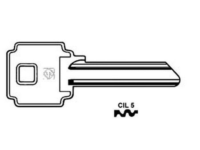 5pz chiavi per cilindri cila-gentili 6 spine grandi - cil1 dx fer51675