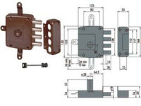 serratura quintuplice applicare senza scrocco doppia mappa 57172 (ex57130) - mm.64 dx (57172601) cod:ferx.fer64606