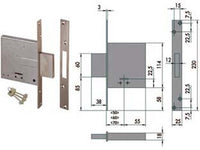 serratura da infilare doppia mappa 57010 - mm.70 (57010700) cod:ferx.fer64507