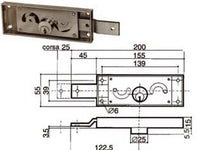 1coppia serratura serranda laterale cilindro fisso tondo - dx-sx accoppiata ka (0711.001) fer77729