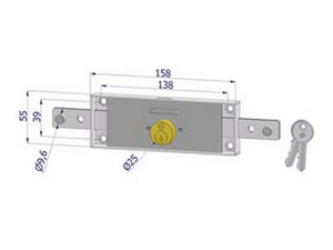 serratura serranda centrale cilindro fisso tondo 2260 - (2260xzb4508xx2) cod:ferx.fer11020