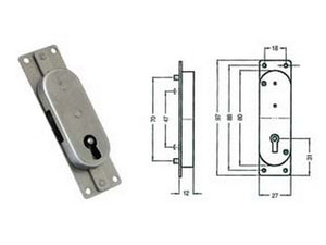 5pz serratura a stringa da incastrare  fer57653