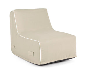 Poltrona Pouf Chaise Lounge Gonfiabile 90x60x70 cm in Poliestere Rihanna Beige