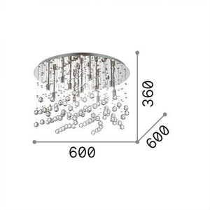 Plafoniera Contemporanea Moonlight Metallo-Cristallo Oro 12 Luci G9 3W 3000K