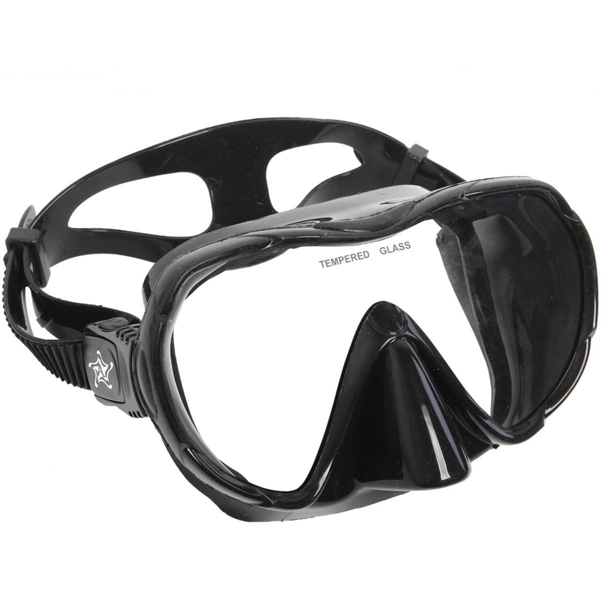 Maschera prestige monovetro temperato facciale silicone nero