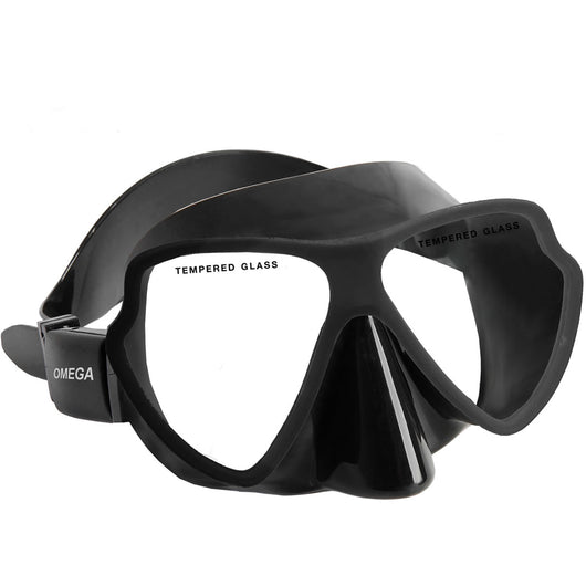 Maschera omega monovetro temperato facciale silicone nero