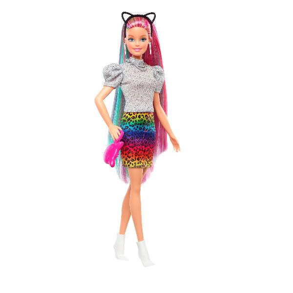 Barbie totally hair ​ - capelli multicolor con capelli con funzione cambia colore, include 16 accessori alla moda 3+ anni - GRN81