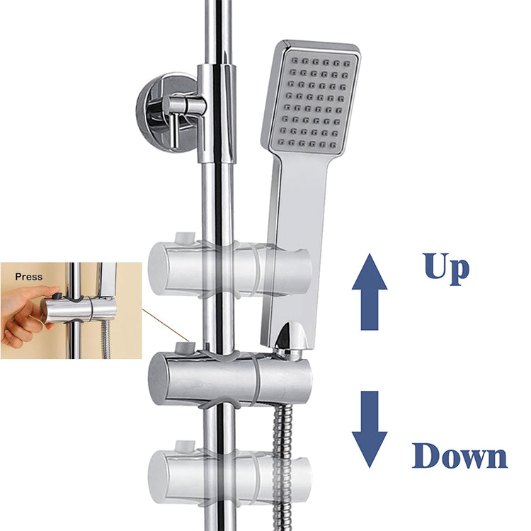 AICA ITALY Sistema Doccia con Miscelatore Termostatico a 38℃, Colonna Doccia Quadrato in Acciaio Inox Altezza Regolabile 85-125cm Cromo