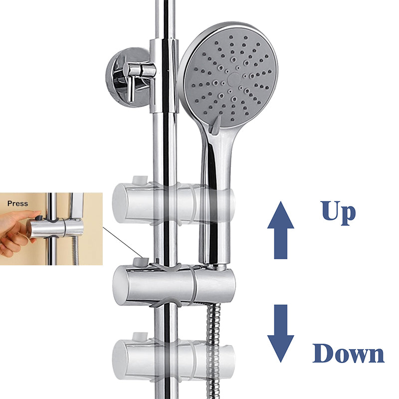 AICA ITALY Sistema Doccia con Miscelatore Termostatico a 38℃, Soffione Doccia Tondo in Acciaio Inox Altezza Regolabile 80-116cm Cromo