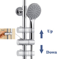 AICA ITALY Sistema Doccia con Miscelatore Termostatico a 38℃, Soffione Doccia Tondo in Acciaio Inox Altezza Regolabile 80-116cm Cromo