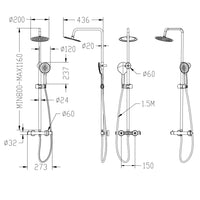 AICA ITALY Sistema Doccia con Miscelatore Termostatico a 38℃, Soffione Doccia Tondo in Acciaio Inox Altezza Regolabile 80-116cm Cromo