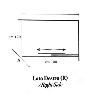 Box doccia rettangolare con apertura angolare cm 100x120 modello Lauren in cristallo temperato mm 8 -LATO DESTRO
