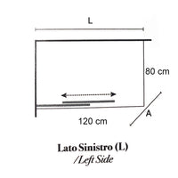 Box doccia rettangolare con apertura angolare cm 120x90 modello Lauren in cristallo temperato mm 8 -LATO SINISTRO