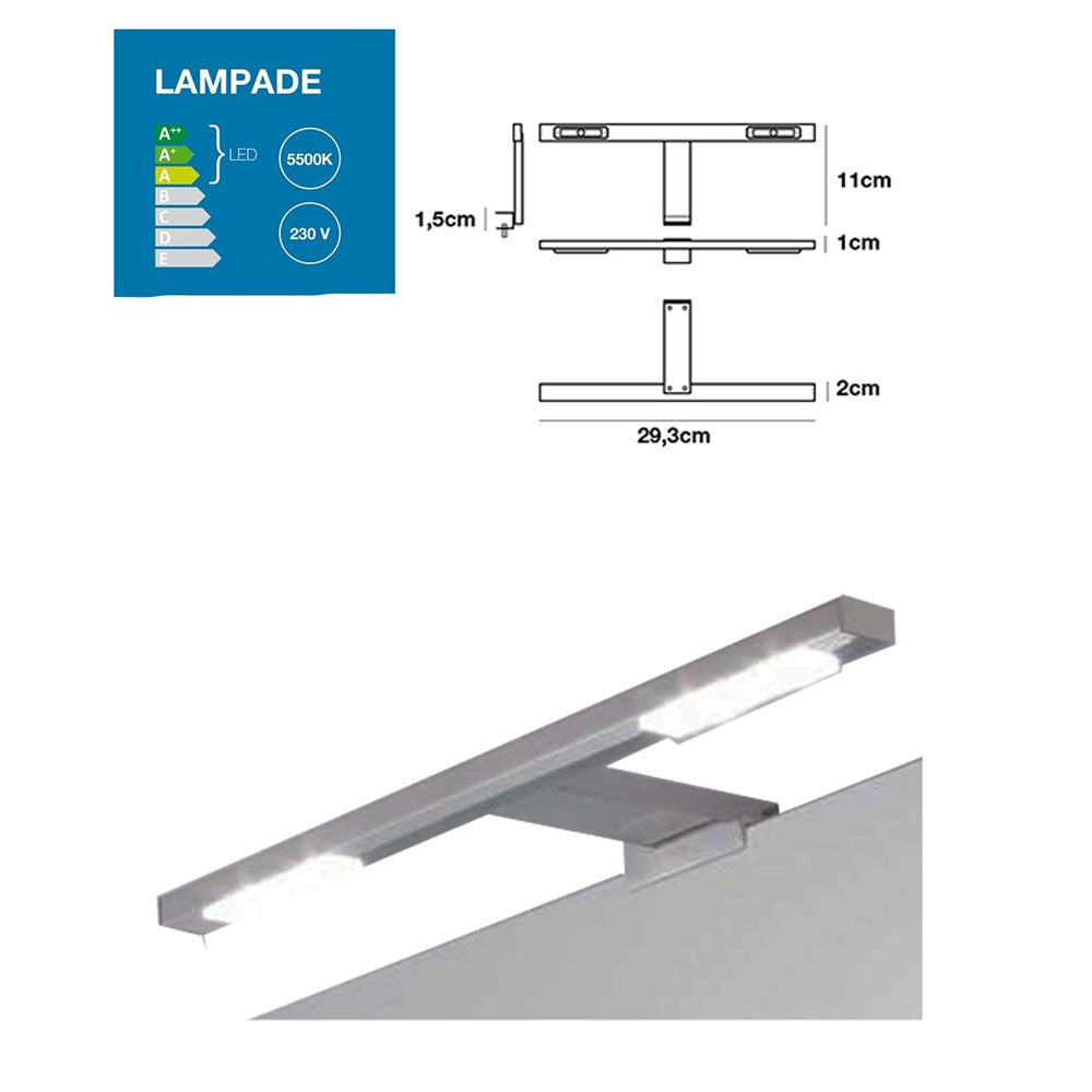 Illuminazione della collezione 'Lampade' con luce Led - 5 Watt by Koh-i-Noor - Luce bianca - si applica sopra lo specchio