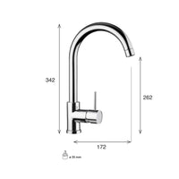 Miscelatore cucina canna alta in ottone cromato serie Saturno Keller taps