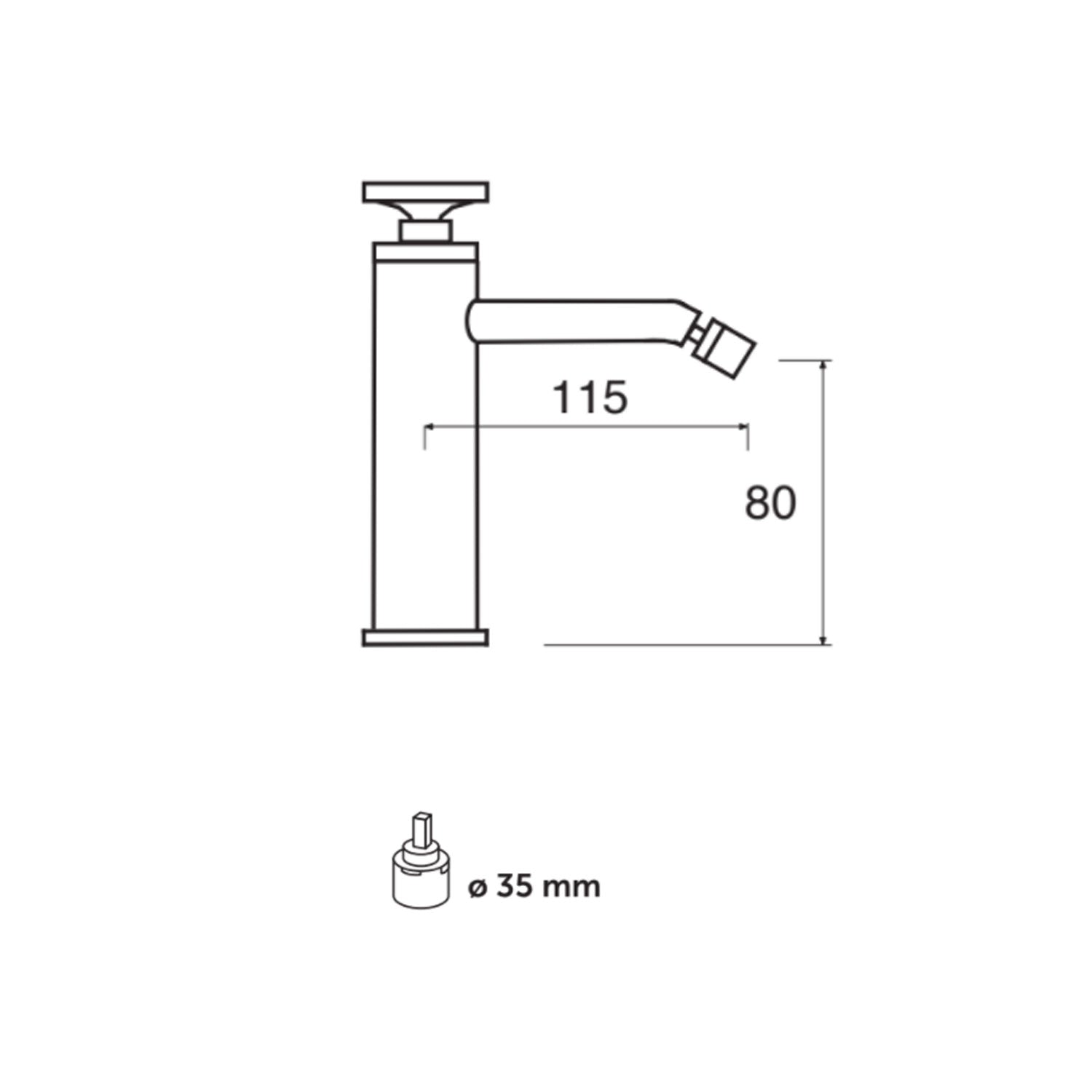 Kit miscelatori lavabo+bidet in ottone cromato con scarico click-clack serie Nature Keller Taps