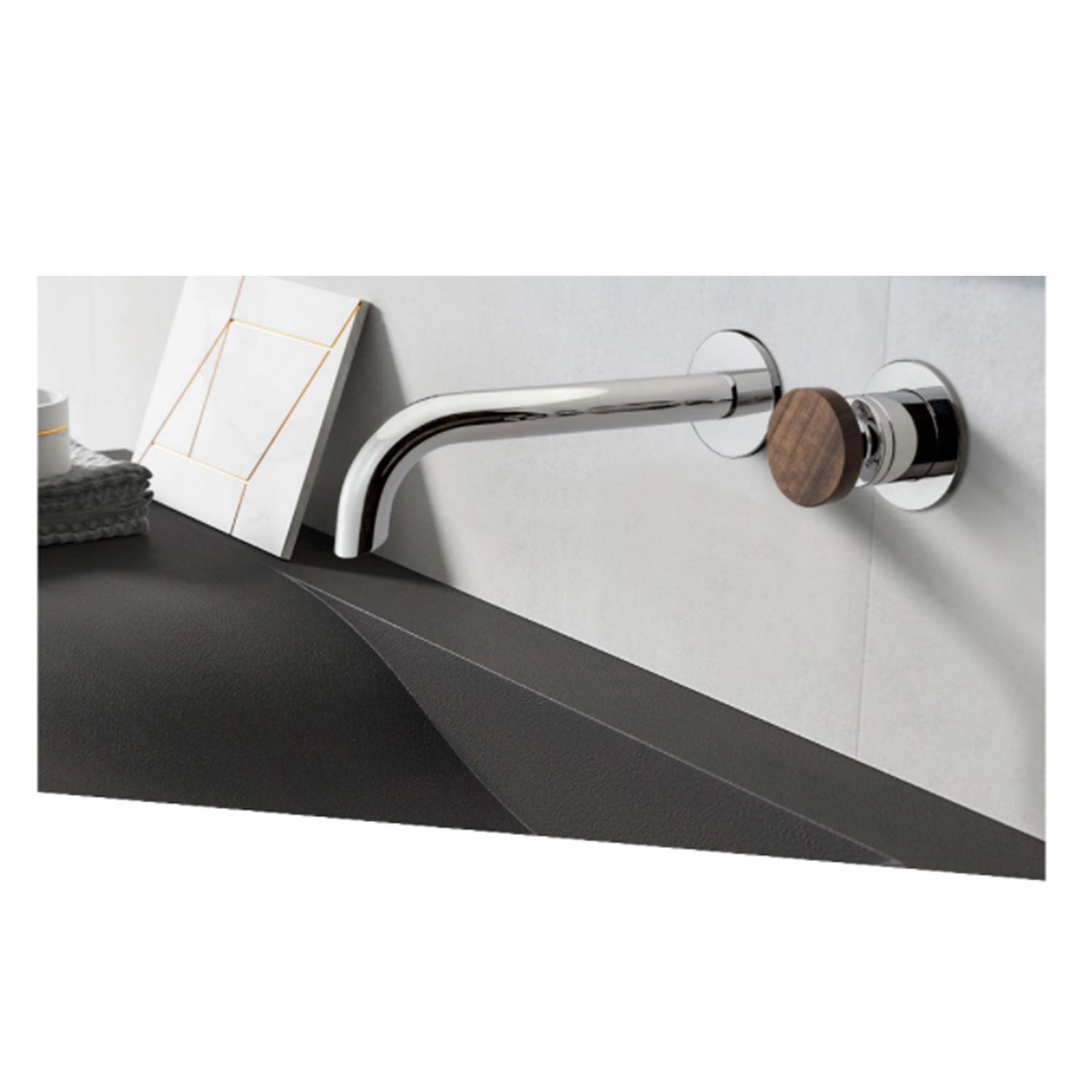 Kit miscelatori lavabo+bidet+doccia in ottone cromato serie Nature Keller Taps - miscelatore lavabo ad incasso