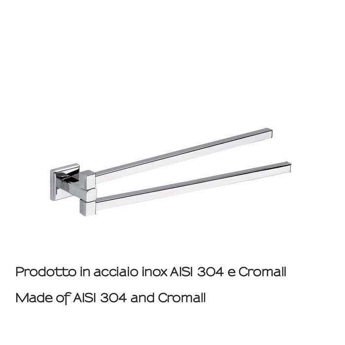 Portasalviette a snodo in acciaio inox AISI 304 Colorado di Gedy - Cromato