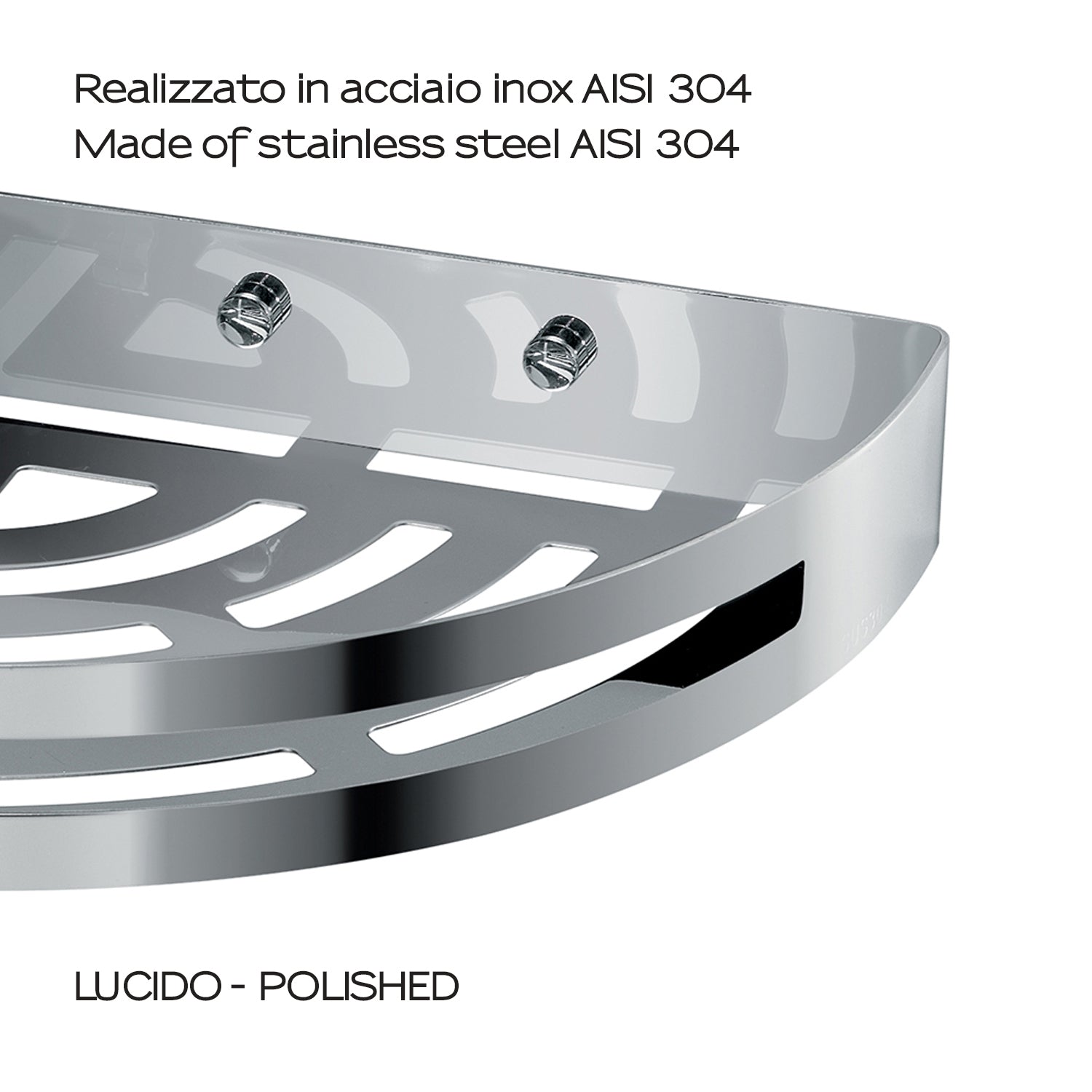 Portaoggetti doccia angolare Nerva di Gedy in Acciaio Inox - Lucido