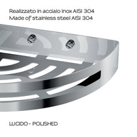 Portaoggetti doccia angolare Nerva di Gedy in Acciaio Inox - Lucido