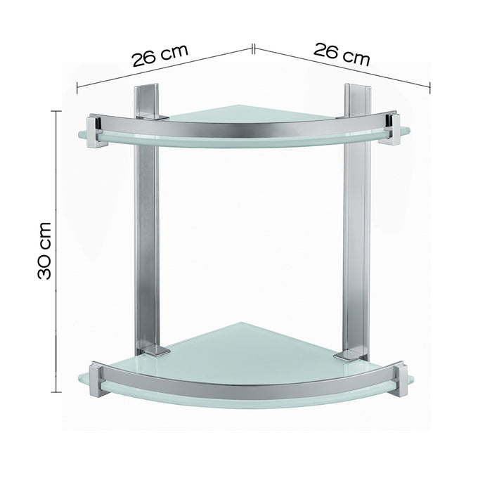 Portasapone e oggetti per doccia Gedy Cloud, alluminio e vetro temperato cm 26x26x30