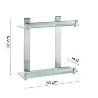 Portasapone e oggetti per doccia Gedy Cloud, alluminio e vetro temperato cm 30x14,6x30