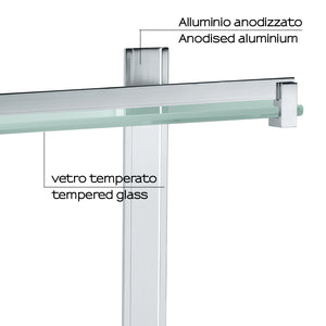 Portasapone e oggetti per doccia Gedy Cloud, alluminio e vetro temperato cm 30x14,6x30