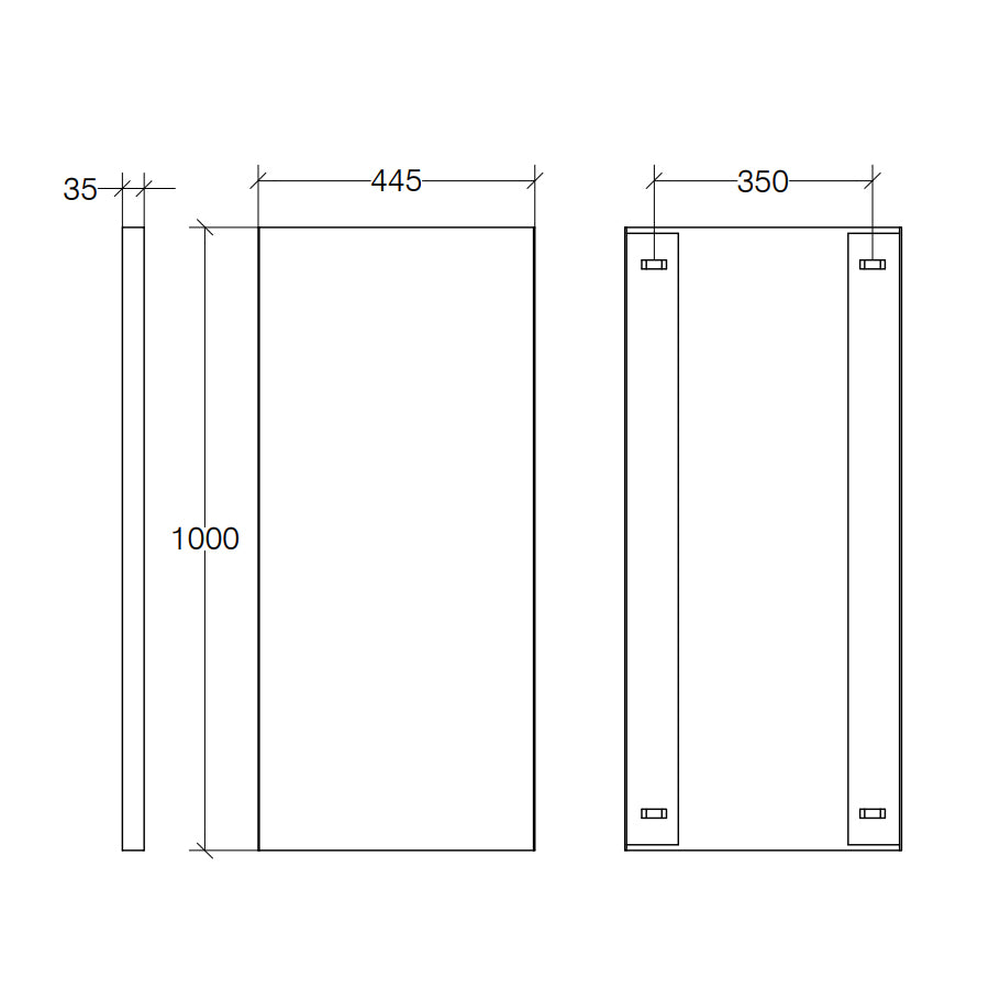 Specchio rettangolare con cornice bianca Lineabeta Speci cm 44,5x100