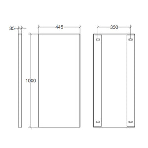 Specchio rettangolare con cornice bianca Lineabeta Speci cm 44,5x100