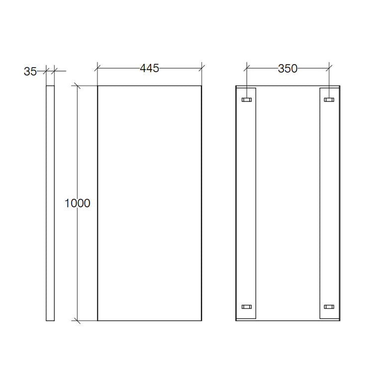 Specchio rettangolare con cornice bianca Lineabeta Speci cm 44,5x100