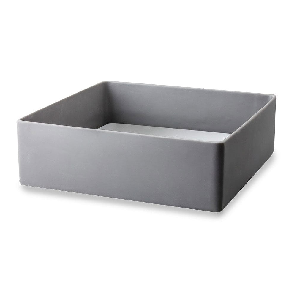 Lavandino da appoggio 'Trabocchetto Basin' in resina cm 40x40x13h by Cipi - Grigio elefante